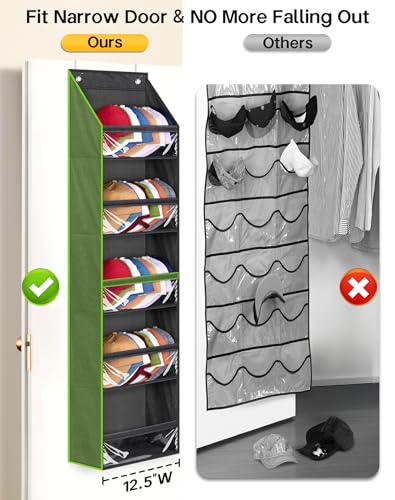 SLEEPING LAMB Narrow Door Hat Organizer for Baseball Caps, Baseball Hat Rack for Closet/Wall Hold 40 Hats Storage Holder Clear Hat Display (Black)