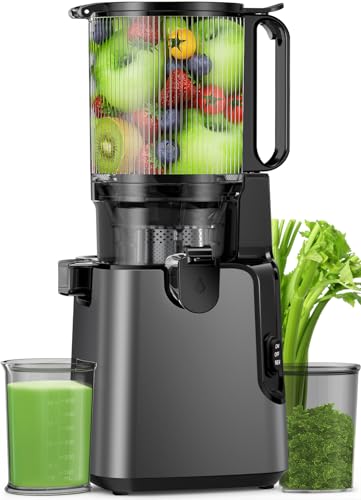 Juicer Machines with 5.8" Large Feed Chute, Cold Press Juicer for Whole Vegetables and Fruits 400W, Slow Masticating juicer Easy to Clean Juice Extractor Machine High Juice Yield