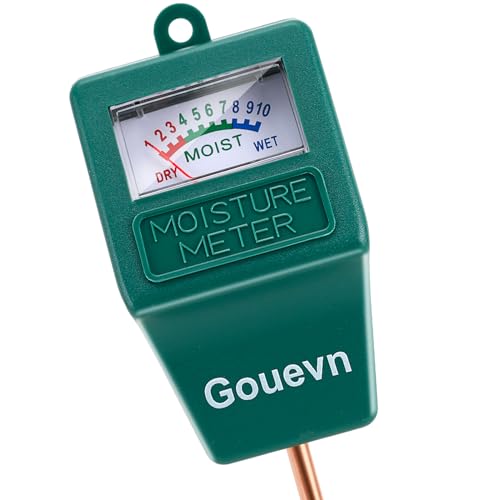 Gouevn Soil Moisture Meter, Plant Moisture Meter Indoor & Outdoor, Hygrometer Moisture Sensor Soil Tester Plant Water Meter for Potted Plants Garden, No Battery Needed (Black)