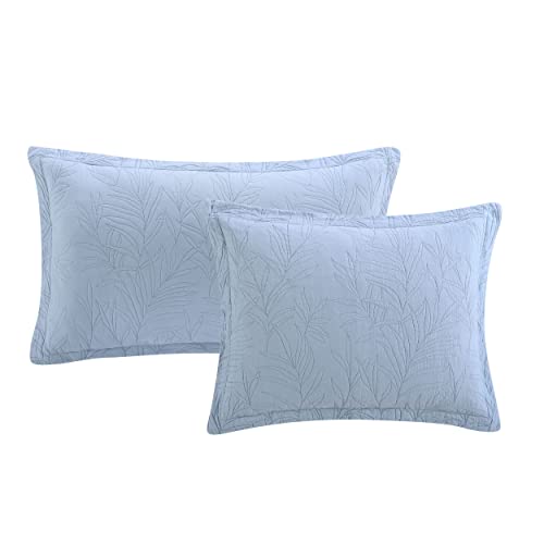 Tommy Bahama Home | Costa Sera Collection | Soft and Breathable, Quilt Bedpsread Coverlet Seasons, Pre-Washed for Added Softness, Twin, Blue