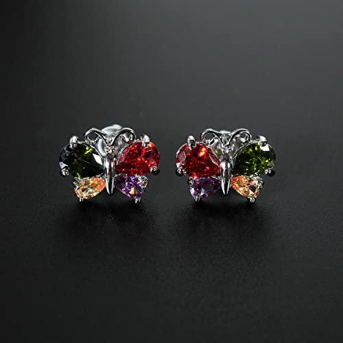 CHERUBIC Women Teardrop Drop Earrings Halo Round Cut White Gold Plated Cubic Zirconia Crystal Elegant Pear Dangle Earrings Jewelry
