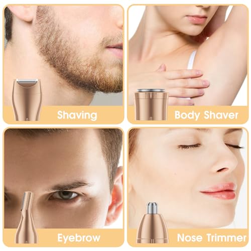 BLIBEE Groin Hair Trimmer for Men ,Waterproof Electric Shaver and 4 in 1 Mens Grooming Set, Deluxe Body Shaver Groomer, Wet/Dry Body Shaver for Nose Eyebrows Beard Pubic Hair, Black