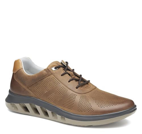 Johnston & Murphy Men's Activate U-Throat Sneaker, Brown Oiled Full Grain, 14