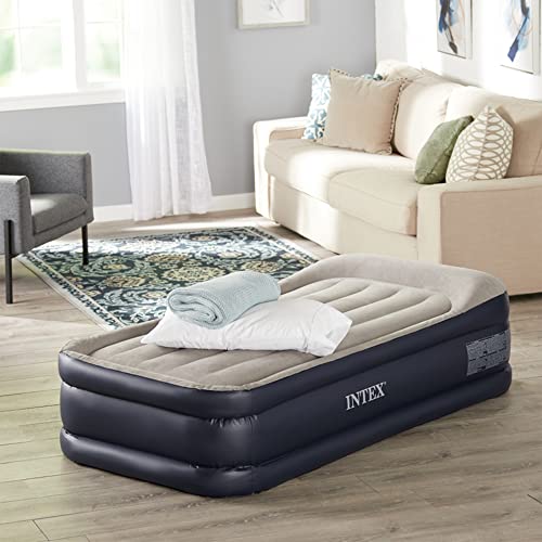 Intex Dura-Beam Series Deluxe Pillow Rest Raised Airbed with Internal Pump & Built-in Pillow, Twin