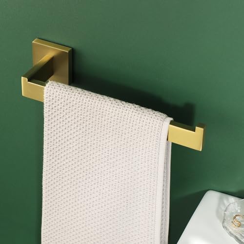 Alise Hand Towel Holder Towel Ring for Bathroom Lavatory,Black Towel Bar Square Towel Hanger Wall Mount SUS304 Stainless Steel Towel Rack,GYT7010-G Brushed Gold