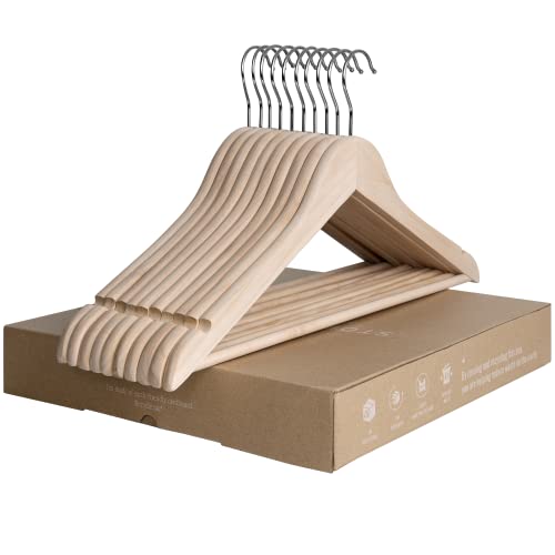 StorageWorks Coat Hanger, Lotus Wood Hanger, Wooden Clothes Hangers, Natural Wood Hangers for Shirts, Jackets, Pants, Coats, Suits, Sweaters, 10 Pack