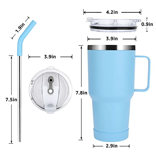 Sursip 30oz Insulated Mug With Lid and Straw,Stainless Steel Double-Walled Vacuum Tumbler,Keeps Cold up to 24 Hours,(Spraying Ceramic Process) BPA Free,Dishwasher Safe,Car Holder,Gift Choice(Orange)