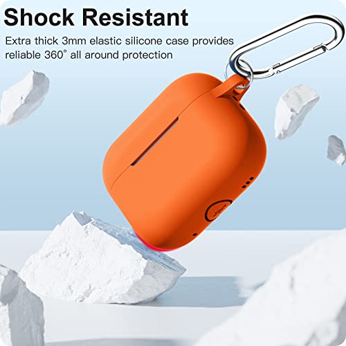 SNBLK Case, Silicone Protective Cover Skin with Keychain Compatible with Apple AirPods Pro 2nd/1st Generation(2022 /2019) Case, Front LED Visible, Sky Blue