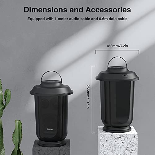 Onforu Outdoor Bluetooth Speaker with LED Lights, 2 Pack Wireless Loud Stereo Sound Lantern Speakers, True Wireless Stereo Pairing Patio Speakers, Bluetooth 5.0, Christmas Party Speakers for Garden