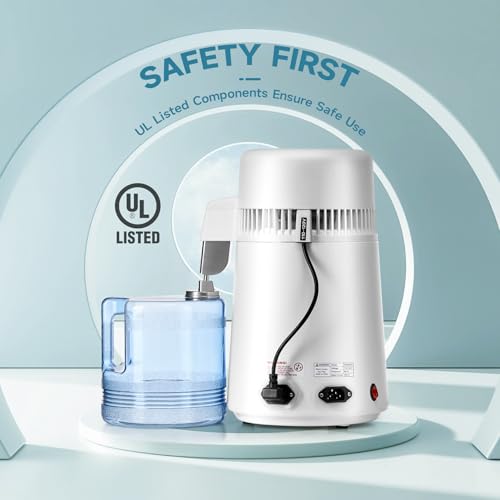 CO-Z Distilled Water Maker, 1 Gallon Water Distiller, 4L Home Countertop Water Distiller Machine, Table Desktop Water Distill Distilling Purifier Purification Filter, Home Pure Clean Water Device