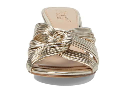 Jewel Badgley Mischka Women's MIA Slide Sandal, Black Leather, 10