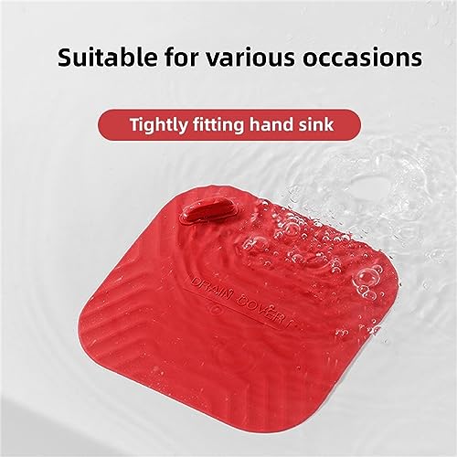 MAOYONG Shower Drain Cover Tub Stopper - Square Silicone Floor Drain Cover for Bathroom, Bathtub Stopper Drain Plug Cover, Kitchen Sink Drain Stopper 5.9 Inch Blackish Green 1PCS