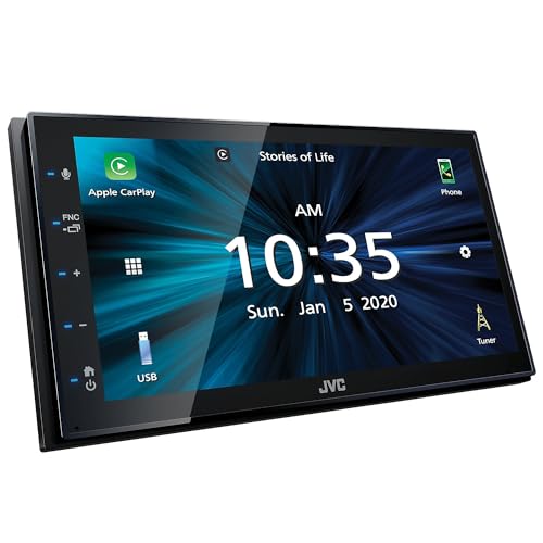 JVC KW-M560BT Apple CarPlay Android Auto Multimedia Player w/ 6.8" Capacitive Touchscreen, Bluetooth Audio and Hands Free Calling, MP3 Player, Double DIN, 13-Band EQ, SiriusXM, AM/FM Car Radio