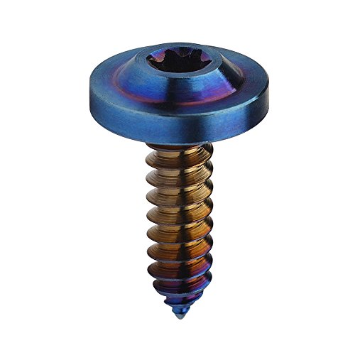 Wanyifa Titanium M4 M5 15 17 20mm Self Tapping Screw Torx Head Motorcycle Bolt Pack of 4 (M5x20mm, Normal Titanium)