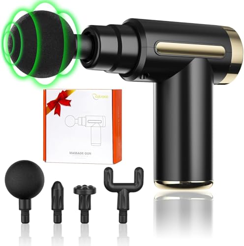 cotsoco Massage Gun, Massage Gun Deep Tissue for Pain Relief with 4 Massage Heads & 6 Speeds, Electric Mini Handheld Body Massager for Any Pain Relief, Best Gifts for Dad and Mom