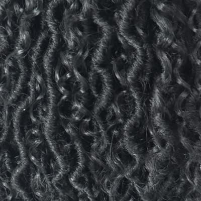 ToyoTress Boho Faux Locs Crochet Hair - 12 Inch 8 Packs Natural Black Bohemian Locs Crochet Hair With Curly Ends for Black Women, Short Pre-looped Synthetic Braiding Hair Extensions(12 Inch, 1B-8P)