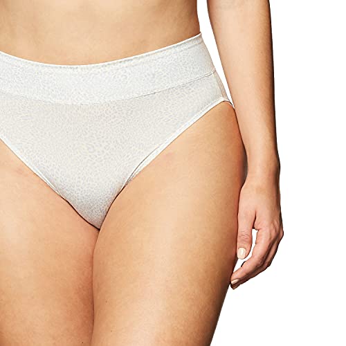 Warner's Women's No Pinching No Problems Hi-Cut Brief Panty, Black/White Pindot, 7 (Large)