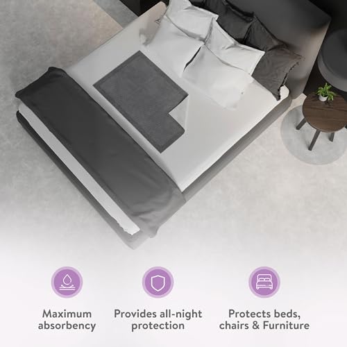Inspire Ultra Underpads Incontinence Bed Pads | Chic Gray Modern Design | Hospital Bed Pads Disposable Adult Extra Large Chux Pads | Medical Bed Linens | Chucks Pads Disposable Adult