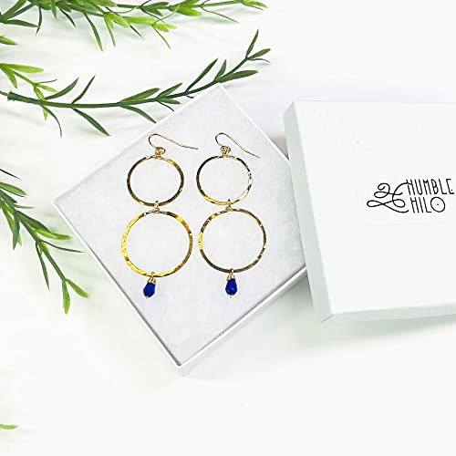 Colorful Beaded Dangle Fashion Earrings (Double Hoop Green)