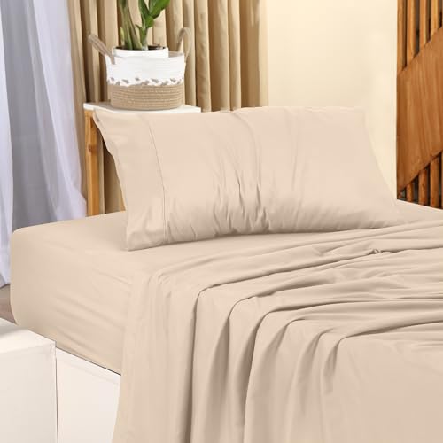 Utopia Bedding Queen Bed Sheets Set - 4 Piece Bedding - Brushed Microfiber - Shrinkage and Fade Resistant - Easy Care (Queen, Ivory)