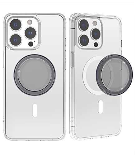 metisinno Magnetic Base Compatible with PopSocket Phone Grips and iPhone MagSafe Cases, Black Translucent