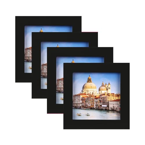 wyooxoo 5x7 Picture Frames Set of 4 Made Of Solid Wood White Photo Frames Colorful Frame with HD Plexiglass, Wall or Tabletop Display