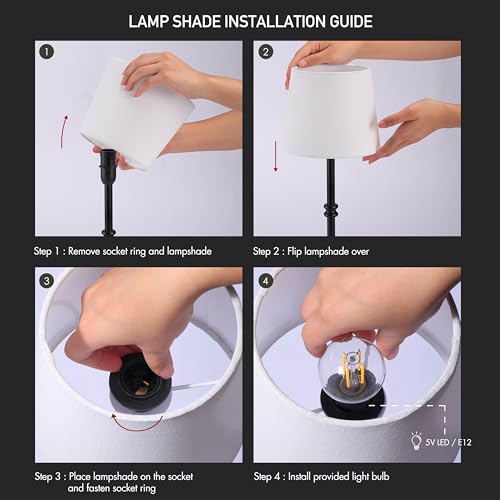 O’Bright Seraph - Cordless LED Table Lamp with Dimmer, Built-in Rechargeable Battery, 3-Level Brightness, Patio Table Lamp, Bedside Night Lamp, Ambient Light for Restaurant, Oil Rubbed Bronze