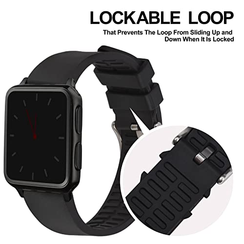 ANNEFIT Premium Silicone Watch Band, Quick Release Fluoro Rubber Strap 20mm with Black Buckle (Orange)