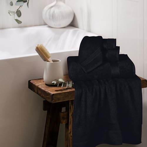 BELIZZI HOME Ultra Soft 6 Pack Cotton Towel Set, Contains 2 Bath Towels 28x55 inch, 2 Hand Towels 16x24 inch & 2 Wash Coths 12x12 inch, Ideal Everyday use, Compact & Lightweight - Mineral Blue
