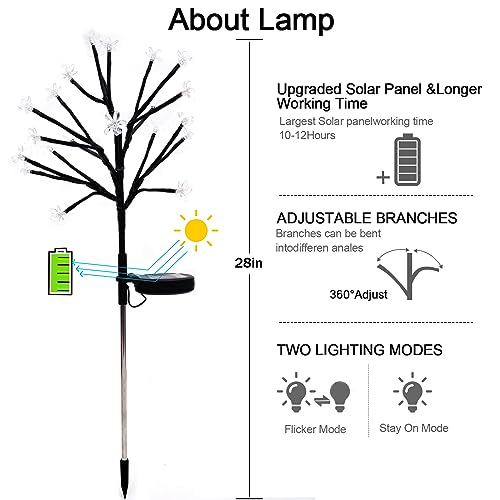 IUEECEN Solar Garden Lights Decorative, Solar Flower Lights Garden Decor 6Pack, 120Led Solar Powered Outdoor Lights Waterproof,Outdoor Solar Lights for Yard, Pathway,Lawn Solar Garden Decorations