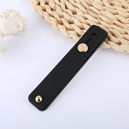 WLLHYF 2Pcs Phone Loop Finger Holder, Silicone Phone Grip Phone Finger Strap Stand Universal Portable Finger Kickstand for Most Smartphones (2pcs-Black)