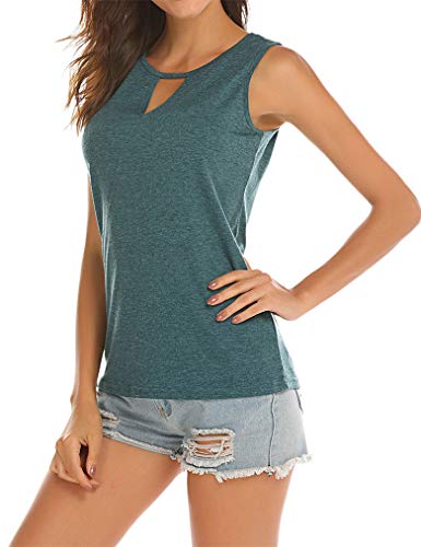 Poetsky Women's American Flag Tank Tops 4th of July Shirts Summer Sleeveless T Shirts (M, Flag Black)