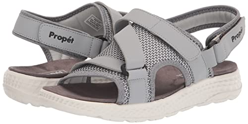 Propét Women's TravelActiv Sport Sandal,Silver,7