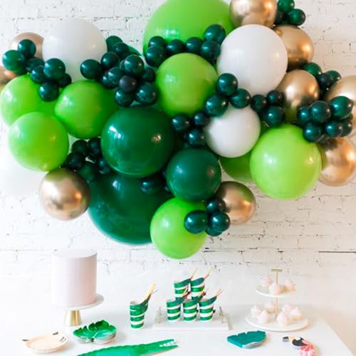 PartyWoo Dark Green Balloons 127pcs Different Sizes of 36 18 12 10 5 Inch Emerald Hunter Forest Green Balloon Arch Kit for Birthday Christmas Graduation Dinosaur Jungle Party Decorations Green-Y56