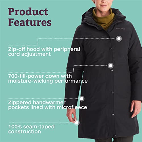 MARMOT Women's Chelsea 700 Fill Down Breathable Coat, Arctic Navy, X-Small