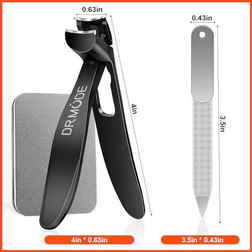 Toenail Clippers for Seniors Thick Toenails, 2024 Upgrade Angled Head Large Toe Nail Clippers for Men with Wide Jaw Opening, Sharp Heavy Duty Fingernail Clipper Cutter with Catcher Long Handle -Black