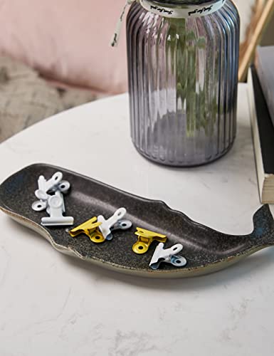 SEINHIJO Candy Dish Jewelry Snack Tray Cookie Nuts Bowl Whale Sculpture Modern Home Decor Gifts Ceramic Arts Crafts 11.5inch