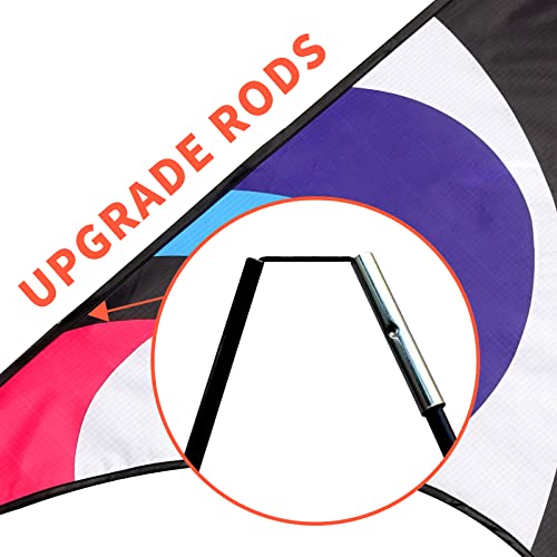 Kaiciuss Delta Kite for Kids & Adults Easy to Fly Large, Sing Line for Beginners, Easy Flying Kite for Boys & Girls with 4 Ribbon and 300 ft String Handle