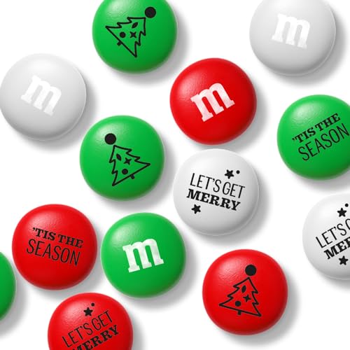 M&M’S Christmas Party Favors (30 Pack), Printed M&M’S With Festive Icons, Christmas Candy for Party Treats, Holiday Snacks, Party Decor
