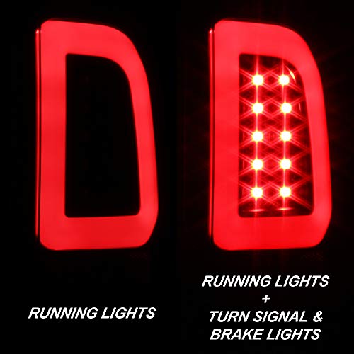 AKKON - For 2008-2016 Ford F250 F350 F450 F550 SuperDuty Black LED Tube Tail Brake Lights Pair Left+Right