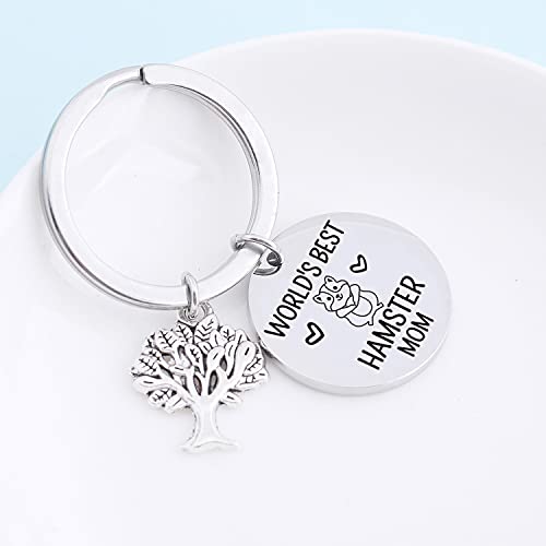 NOTHERS RSZOTW Hamster Lover Gift Hamster Mom Jewelry Animal Lover Jewelry Animal Gift World's Best Hamster Mom Keychain Pet Lover Gift Animal Keychain Hamster Charm Gift