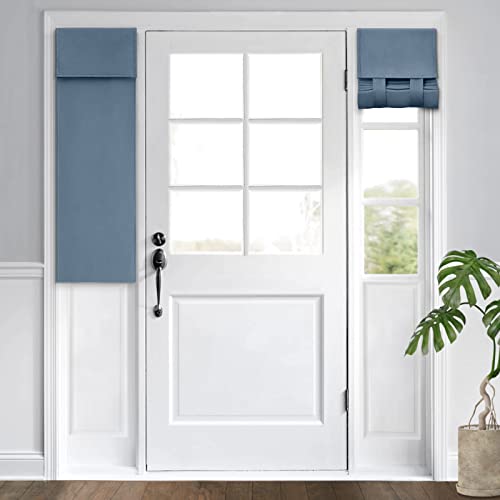 HOMEIDEAS Blackout French Door Curtains, Sidelight Curtains for Front Door 2 Panel, Side Shades for Small Window, Privacy Covering for Glass Window, Grey, W12 X L68 Inch