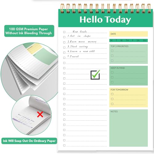 To Do List Notepad, To Do List Notebook for Work with 52 Sheets and Checklists, Organizer for Tasks & Goal Planning,Perfect for Enhanced Productivity and Goal Achievement-Blue