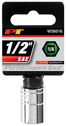 Performance Tool W36016 1/4-Inch Drive 1/2-Inch 6pt Socket