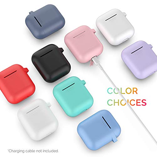 AhaStyle AirPods Case Cover (2019) Soft Silicone AirPods Protective Skin Full Body Shockproof Covers for Apple AirPods 2nd Generation & 1st Generation (Sky Blue)