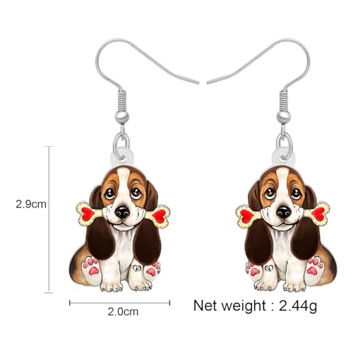 Bonsny Acrylic Valentine's Day Pink Heart Love Dalmatians Dog Earrings Drop Dangle Jewelry For Women Gift Charms (Dalmatians)