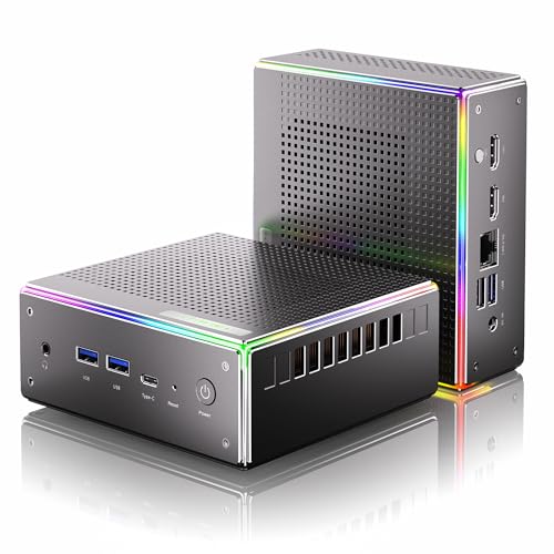 Trycoo HA-4 Mini PC, AMD Ryzen 7 7840HS(5.1GHz) 8C/16T Mini Computer,32GB DDR5 RAM 1TB NVMe SSD,WiFi 6/BT 5.2/HD/DP/Full Function Type-C/RJ45/TDP up to 65W,Support 64GB RAM and 4TB SSD Extensions