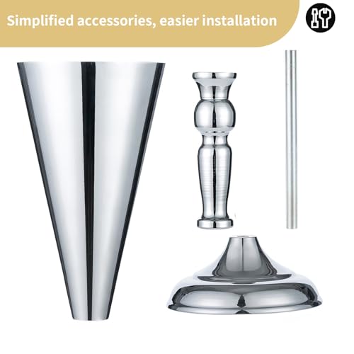2 Pcs/ Set Tabletop Silver Metal Wedding Flower Trumpet Vase Table Decorative Centerpiece Artificial Flower Arrangements for Anniversary Ceremony Party Birthday Event Aisle Home Decoration