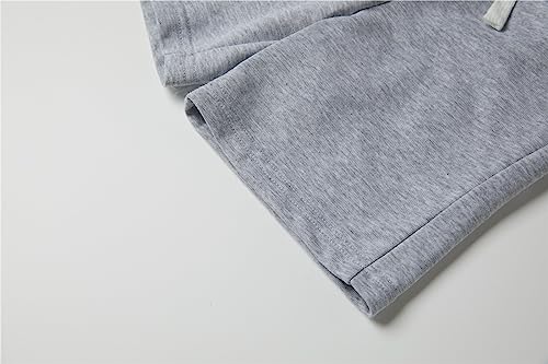 Mud Kingdom Toddler Boys Boys Drawstring Terry Sweat Shorts with Pockets Casual Pull On Shorts White 3T