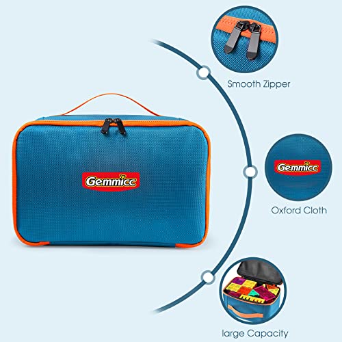 Gemmicc Toy Carry Case,Magnetic Tiles Storage Bag, Water Resistant Oxford Cloth Organizer, Box Storage Bin for Playroom, Classroom,Home Organization(Blue)
